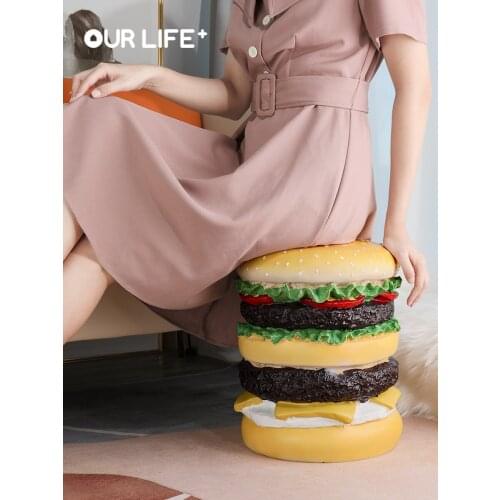 Creative Personalized Dessert Hamburger Macaron Donut Doorway Shoe Wearing Stool Small Stool Decoration Shopping Mall Decoration