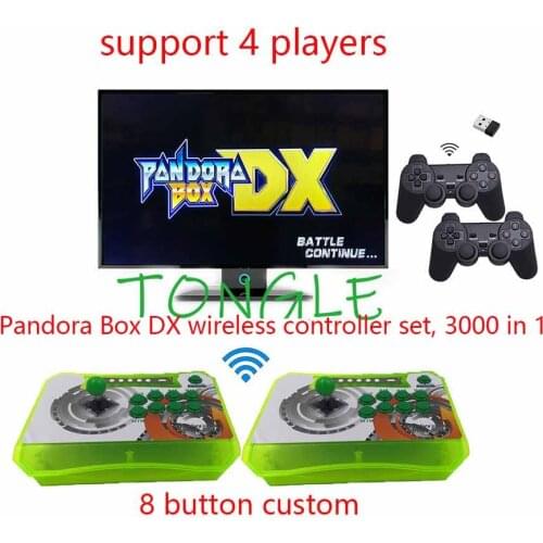 Pandora Box DX 3000 in 1 4 Players Wirelss Controller Set 8 button custom and gamepads can Save game 3D tekken Mortal Kombat