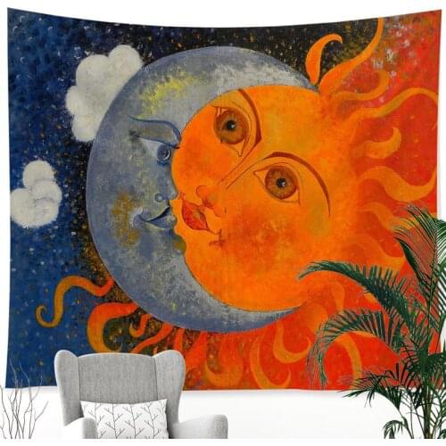Sun and Moon Wall Hanging Mandala Tapestry