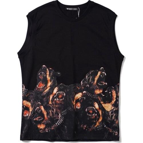 New High 2020 Punk Novelty Men Fashion Tee Shirts hound roar Print Hip Hop Skateboard Street Cotton Tee Tank Tops Dog #N283