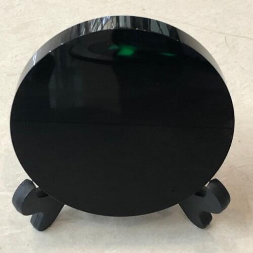 New arrivals high quality 100% natural black obsidian stone circle disk round plate fengshui mirror for home & office decor
