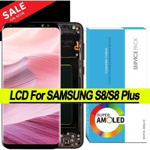 100% Tested with Burn Shadow Amoled Display with frame for Samsung Galaxy S8 Full LCD S8 Plus Touch Screen Repair parts