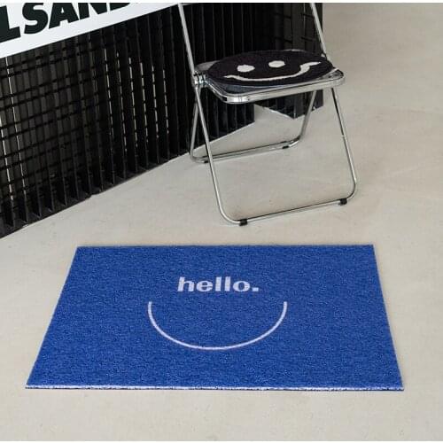 Welcome Mat Hello Rug Resist Dirt Doormat Easy Clean Non-Slip Rubber Carpet Low-Profile Heavy Duty Door Mats for Garage