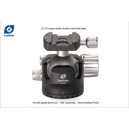 Aluminum Alloy Camera Tripod Ball Head low profile LH-55 compatible for Gitzo for Manfrotto Sunwayfoto tripod XB-44 RRS BH-40