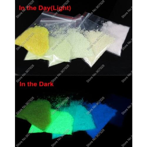 Mixed 5 Colors Luminous Sand Super Bright Glow in the Dark Noctilucent Particles for DIY Wishing Bottle&Holiday Gift