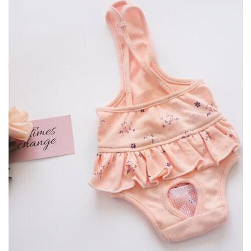 Pet Dog Physiological Pants Puppy Girls Pink Jumpsuit Sanitary Brief Panties Washable Dogs Diapers Underwear Sanitary Shorts