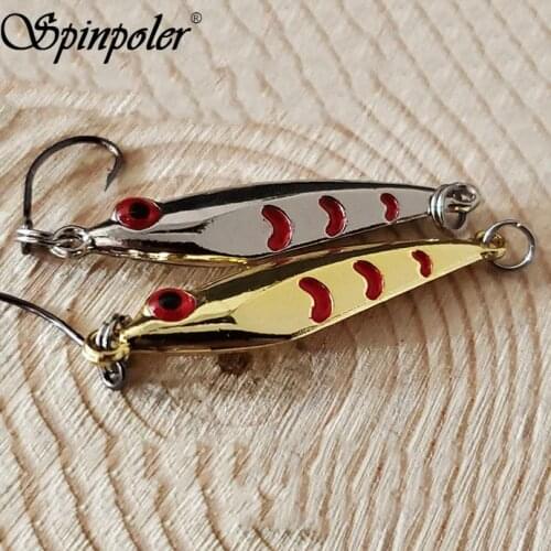 Spinpoler 2pcs Metal Spoon Fishing Lure Gold Silver Color Spinner Bass Baits 3g 5g Fish Lure With Lifelike Fish Scale 3D Eyes