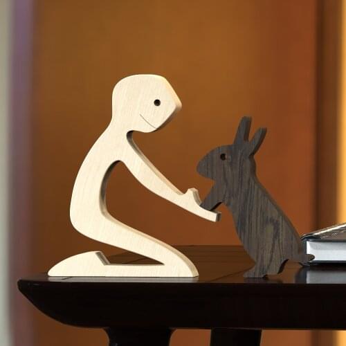 Handmade Human And Bird Craft Sculpture Figurine Desktop Table officeOrnament Special ECO Gift ecoracion del hogar Lovely Pet