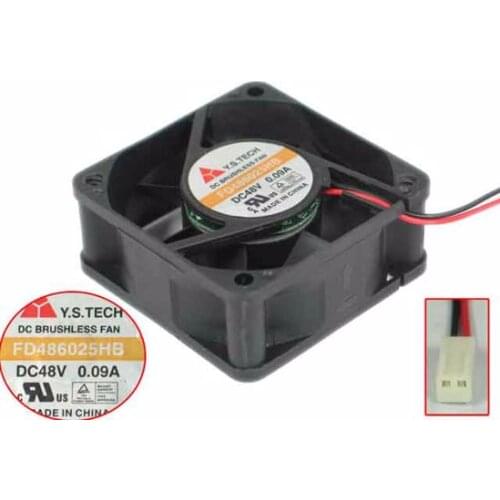 Y.S TECH FD486025HB DC 48V 0.09A 60x60x25mm Server Cooling Fan