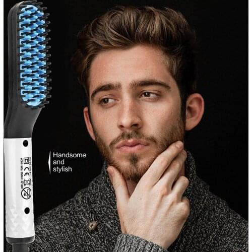Handsome Beard Comb Straightening Moustache Hair Ceramics 2 Colors Curling Irons Health Beauty Hair Straightener