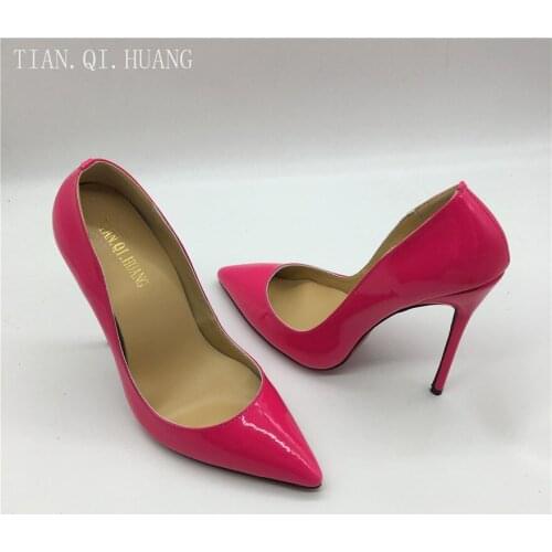 2017 New Fashion Design High Heels Women Sexy Pointed Toe Casual High Quality Patent leather Shoes Woman Spring and Autumn