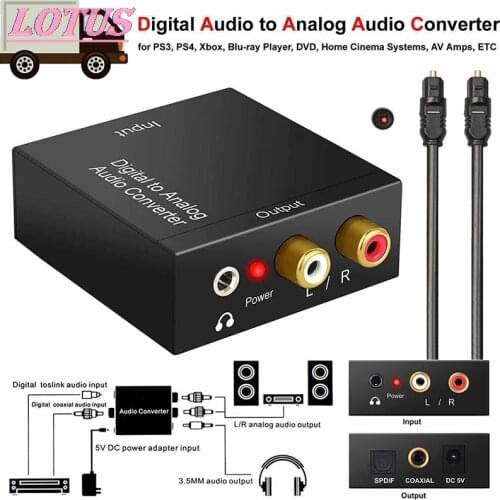 1PC Protable Jack Coaxial Optical Fiber Digital Analog Audio Converter Converter Spdif Digital Audio Switching Amplifier 3.5MM