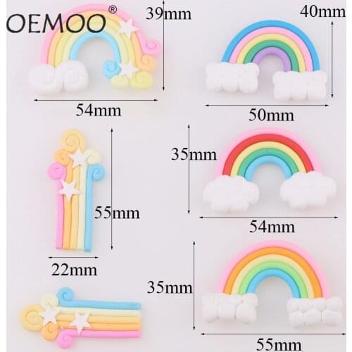 10pcs Beauty Kawaii Spiral Rainbow Lollipop Candy Polymer Clay Cabochons Flatback For DIY Phone Decoration