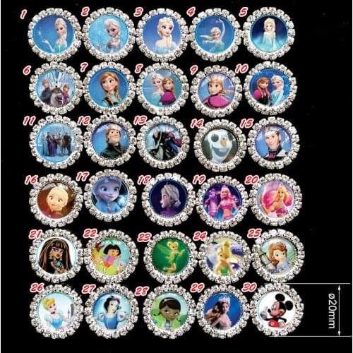 100pcs/lot Anna Elsa Round flat bottom Diamante Rhinestone Crystal Cluster Scrapbooking Craft Embellishments DIY Components