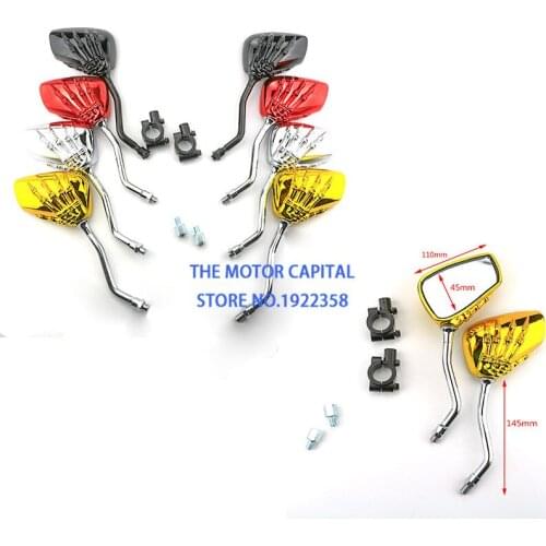 Free shipping 2 Pieces Motorcycle hand claw Left Right Skeleton Hand Motorcycle Rearview Side Mirrors