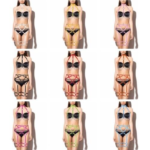 Gothic Punk Bondage BDSM Handmade PU Leather Harness Belts Rave Wear Body Straps Chest Bdsm Stylish Accessories Harness Fashion