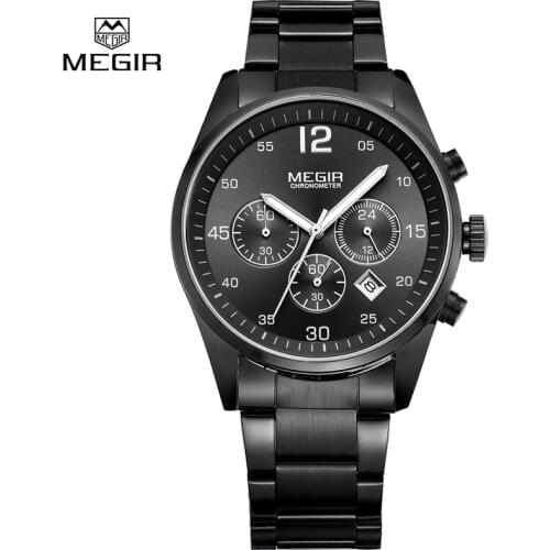 Megir multifunctional fashion quartz watch man waterproof wristwatch luminous business watches men 2010 free shipping