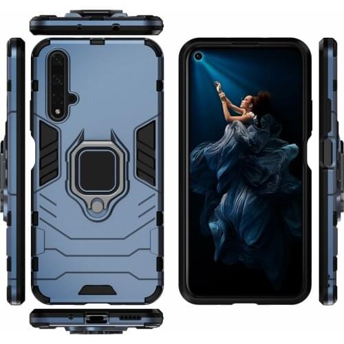 Phone Holder Finger Ring Case For Huawei Nova 5T Magnetic Armor Shockproof Cover on For Huawei Nova 5T YAL-L21 YAL-L61 YAL-L71