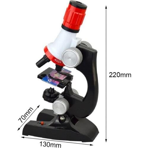 Kids Microscope Kit Science Lab LED 100-1200X Biological Microscope Home School Educational Toys Children Optical Instruments