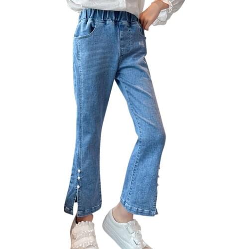 Jeans For Girls Solid Color Jeans Girls Spring Autumn Kid Jeans Casual Style Childrens Clothes 6 8 10 12 14