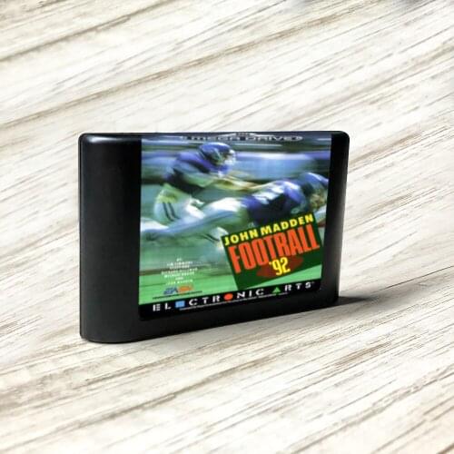 John Madden Football '92 - EUR Label Flashkit MD Electroless Gold PCB Card for Sega Genesis Megadrive Video Game Console