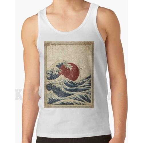 Kanagawa Wave tank tops vest 100% Cotton Kanagawa Wave Japanese Wave Lapps Anime Kanagawa Wave