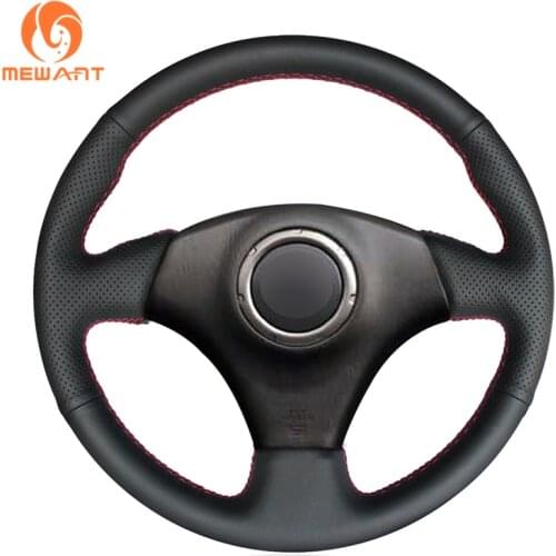 MEWANT Black Artificial Leather Car Steering Wheel Cover for Toyota RAV4 Celica Matrix MR2 Supra Voltz Caldina MR-S Corolla (US)