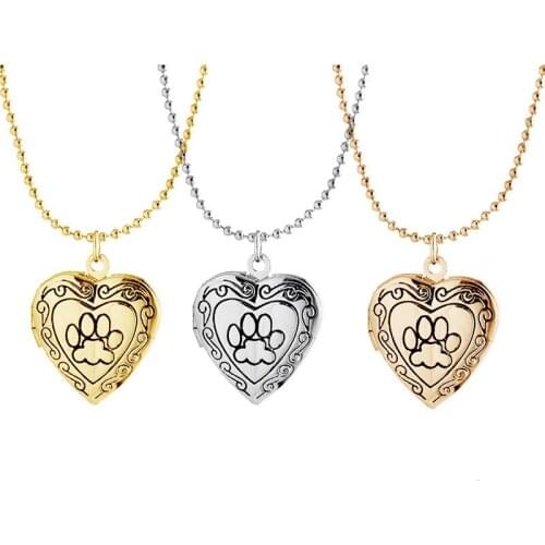 MIQIAO Love Heart Foot Print Charms DIY Floating Locket Pendant Chains Necklace for Women Girls Friends Gift Fashion Jewelry Boh