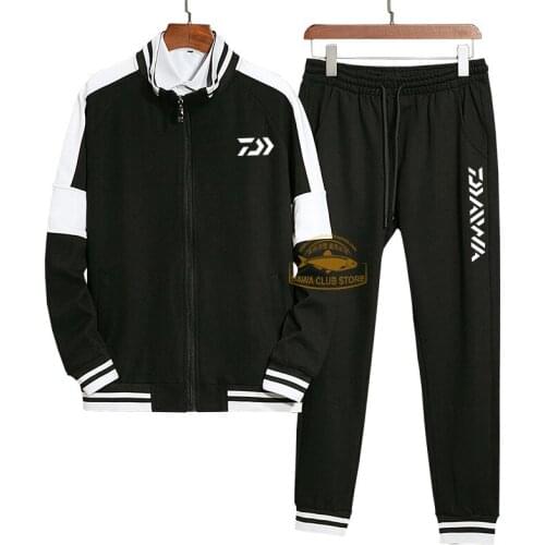 DAIWA 2020 Spring and Autumn Fashion Mens Fishing Suit Outdoor Sports Cycling Leisure Sweater Suit Fishing Jacket Pants Suit