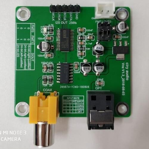 DIR9001 module coaxial fiber receiving SPDIF to I2S output 24bit 96khz with fiber holder