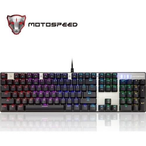Motospeed CK104 Gaming Mechanical Keyboard Russian English Red Switch Blue Metal Wired LED Backlit RGB Anti-Ghosting for game