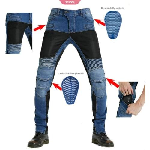New Jeans Leisure Motorcycle Mens Off-road Outdoor Jean/cycling Pants With Softer Protect Equipment And Mesh