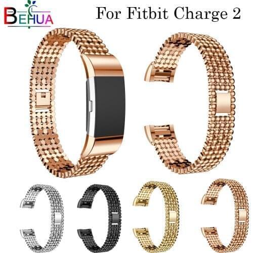 New Fashion stainless steel watchband Straps For Fitbit Charge 2 Smart Watch Strap Band Bracelet Replacement Luxury accessories