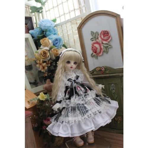 BJD doll clothes suitable for 1/3 1/4 1/6 Blythes Size white lace flore dress set fashion doll accessories (Skirt + Tiara)