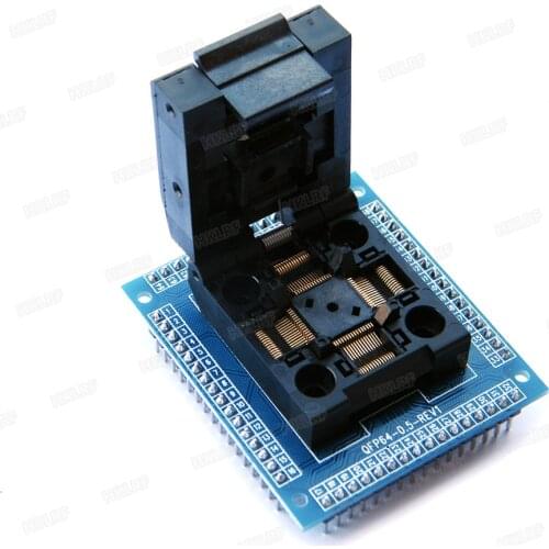QFP64 to DIP64 Chip Programmer Socket QFP64-0.5-REV2 QFP64-0.5-REV1 IC Test Socket QFP64 LQFP64 TQFP64 CQFP64