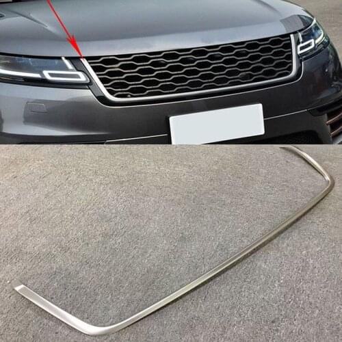 For Land Rover LR Range Rover Velar 2017 2018 car body styling protection stainless steel trim Front up Grid Grill Grille moldin