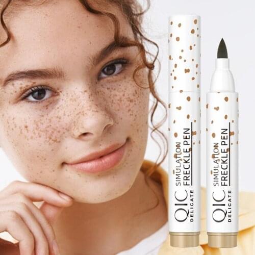 1Pcs Freckle Pen Waterproof Sweatproof Long-Lasting Soft Lifelike Simulation Spots Brown Natural Beauty Facial Makeup Tools