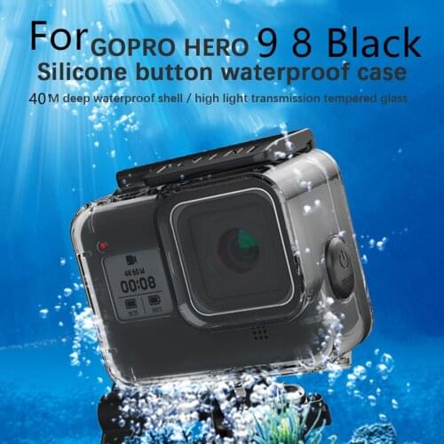 New Silicone Button 60M Waterproof Housing Case for GoPro Hero 9 8 Black Camera Mount Diving Protective Underwater Dive Cover