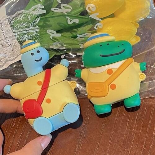 Small Dinosaur Silicone Case for Airpods 1 2 Cartoon Cute Case for Apple Airpods Pro Wireless Earphone Cover Charging Box