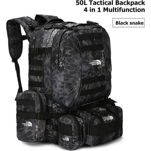 Brand 50L Camping Hiking Backpack Waterproof Travel Mochilas Teenagers Sport Military Mountain Climbing Bags Pack For Men Women