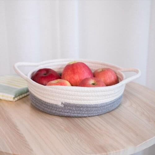 Basket Useful For Organizing Toys Suitable Skin-friendly Simple Cotton Thread Convenient Woven Baskets
