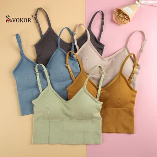 SVOKOR Women Crop Tops Bra Wireless Seamless Shockproof Breathable Soft Comfortable Underwear
