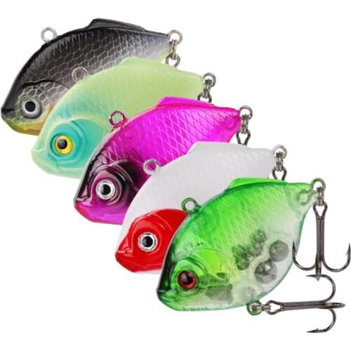 1pcs 4.5cm 9g Flounder Flatfish Hard VIB Lures Fishing Minnow Bait Treble Hooks Sinking Crankbait Wobblers Fishing Tackle 3DEyes