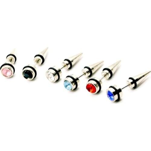 1 pcs Titanium steel earrings puncture cool party king rhinestone earrings women ladies Safety Men women Unisex ear Accessories