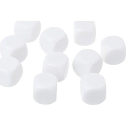 10pcs 18mm DIY Blank Dice Acrylic Polyhedron Teaching Engraving Write Kid Toys B36F