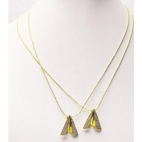 10 Pcs Triangle Pendant necklace Zircon Pendant necklace Fashion jewelry Trendy necklace Gift fashion gift 7256