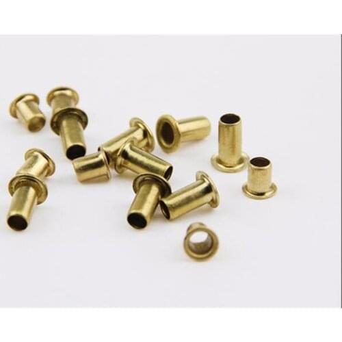 200/500/1000pcs M1.3*2.5mm Brass Eyelet Rivet Nut Copper Through Hole Rivets Hollow Grommet