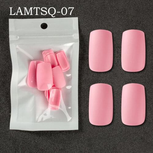 24pcs Short False Nails 9 Color Fake Nails ABS Artificial Finger Tips Press on Short Square Nail Art Decorations Made Up