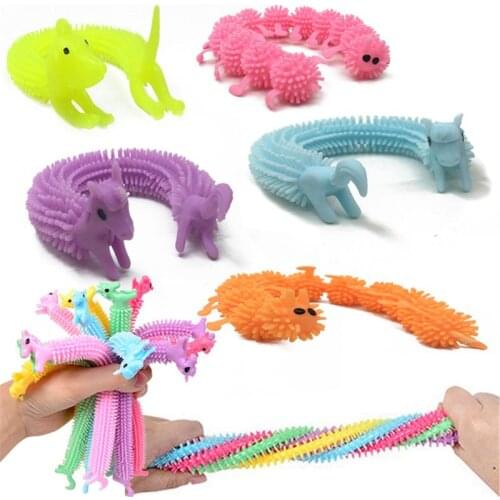 3pcs Worm Noodle Stretch String TPR Rope Anti Stress Toys String Fidget Autism F3ME