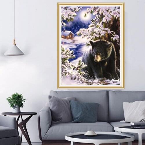 5D DIY full square/round diamond painting "animal" bear diamond embroidery cross stitch kit rhinestone decoration new year gift
